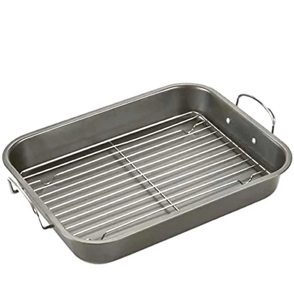 Non-Stick Roaster with Rack 14.6” L x 11.4” W x 2.2” H